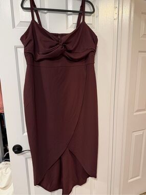 Torrid Twist-Front Midi Dress in Burgundy